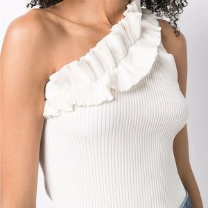 Zimmerman Postcard One Shoulder ruffle top